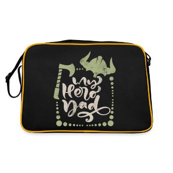 Dicton de la fête des pères vikings avec casque et hache vikings - Sac Retro - noir/or - Dos