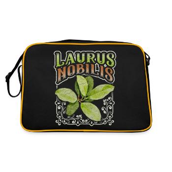 Bay leaf, bay leaf, Laurus-Nobilis - Retro Bag - black/gold - Back