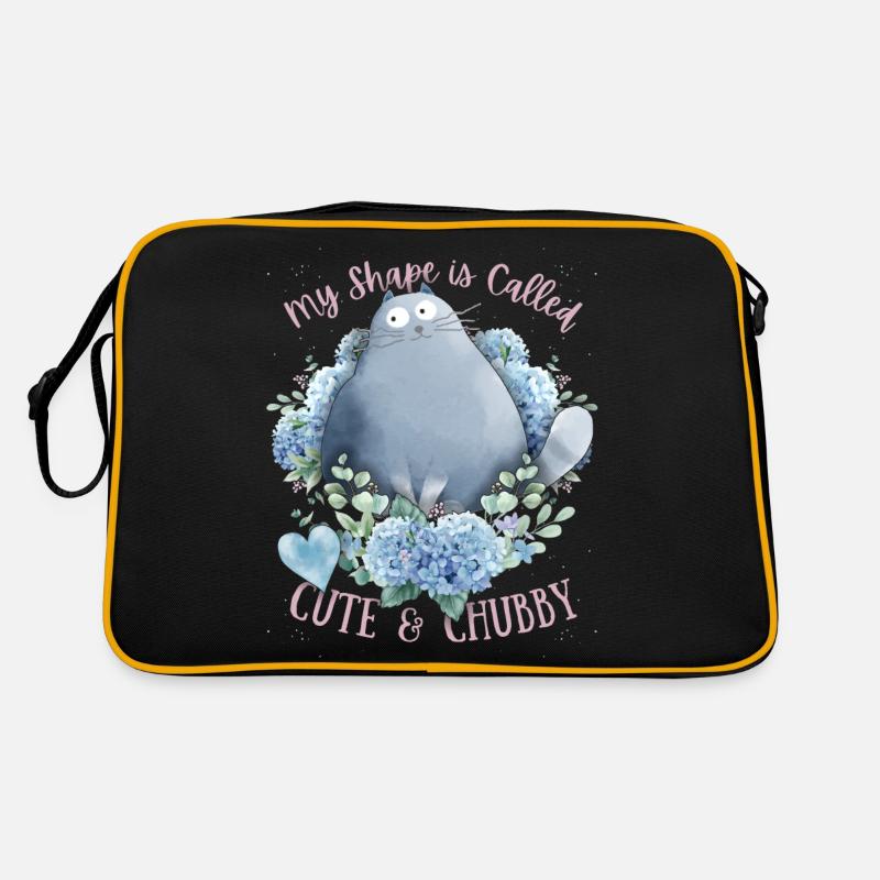 Dicke Katze lustiger Spruch, Cute-Chubby-Cat Retro Tasche