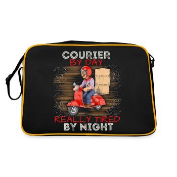 Courrier Chauffeur Livraison de colis Drôle de dicton - Sac Retro - noir/or - Dos