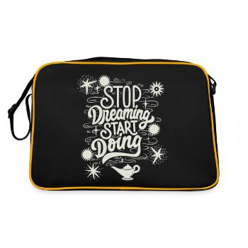 Motivation, Motivationsspruch Spruch, Typografie - Retro Tasche - Schwarz/Gold - Hinten