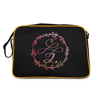 Monogram, letter Z, calligraphy ornament - Retro Bag - black/gold - Back