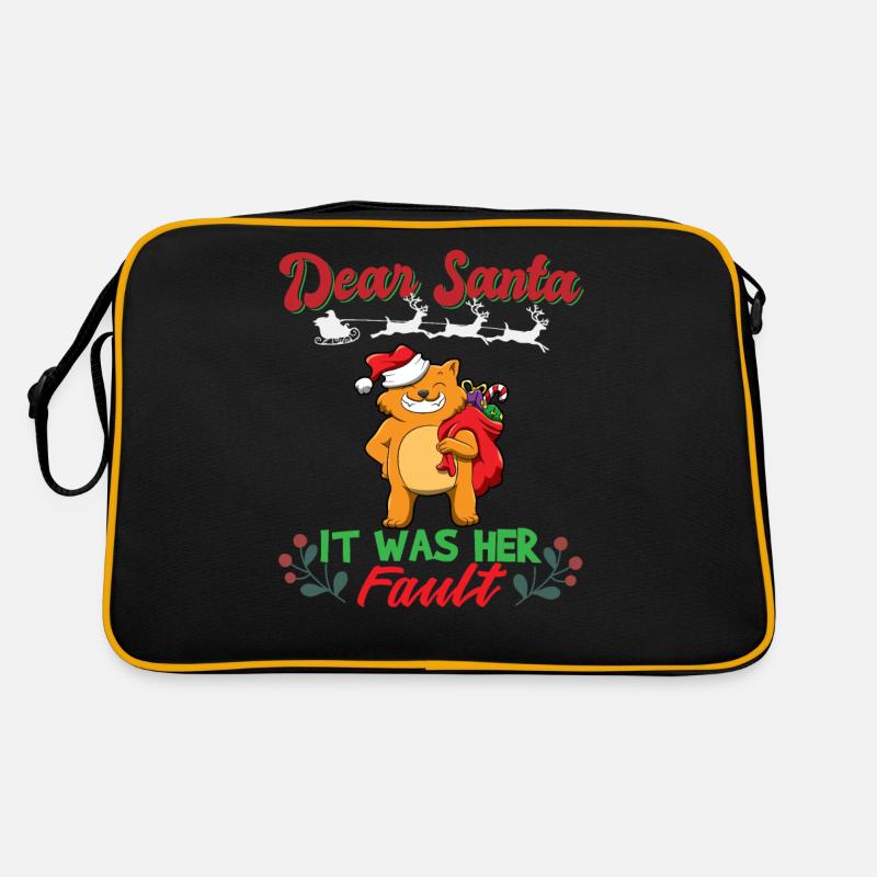 Dear Santa It Was Her Fault Siblings Matching Xmas Retro Tasche