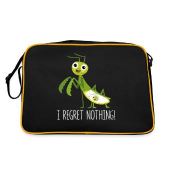 Je ne regrette rien de la mante religieuse insecte drôle - Sac Retro - noir/or - Dos