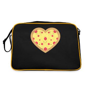 Pepperoni Pizza Heart Valentine's Day Italian Dining - Retro Bag - black/gold - Back