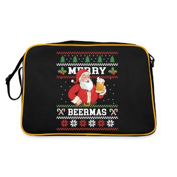 merry beermas - Retro Tasche - Schwarz/Gold - Hinten