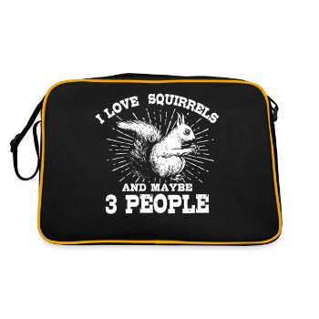 I love squirrels and maybe 3 people - Retro Bag - black/gold - Back