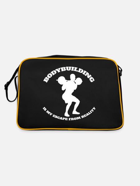 Bodybuilder Fitness Muscle Force Training Athlètes - Sac Retro - noir/or - Dos