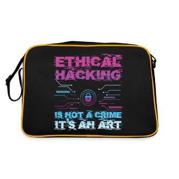 Hacking is Not A Crime - Retro Tasche - Schwarz/Gold - Hinten