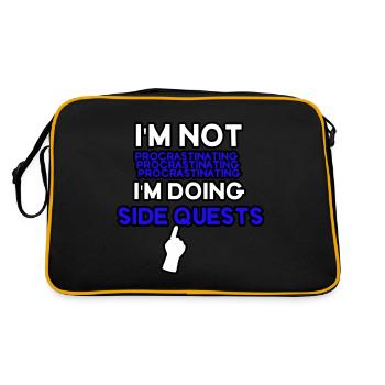 I'm not procrastinating I'm doing side quests - Retro Bag - black/gold - Back