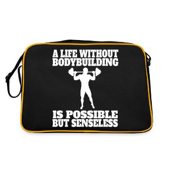 Fitness Athlète Muscle Bodybuilder Entraînement en force - Sac Retro - noir/or - Dos