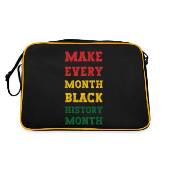 Make every Month Black History Month - Retro Tasche - Schwarz/Gold - Hinten