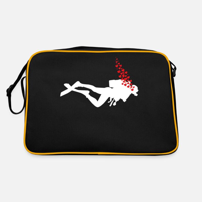 Underwater divers with air bubbles and hearts Retro Bag