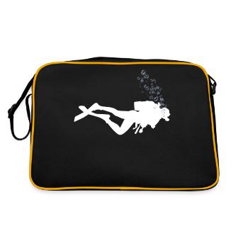 Plongeurs sous-marins sous l’eau avec des bulles d’air - Sac Retro - noir/or - Dos