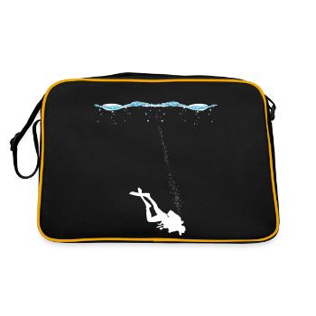 Plongeurs sous-marins sous l’eau avec des bulles d’air - Sac Retro - noir/or - Dos