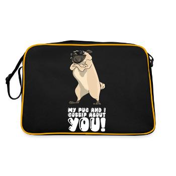My Pug And I Gossip About You - Retro Bag - black/gold - Back