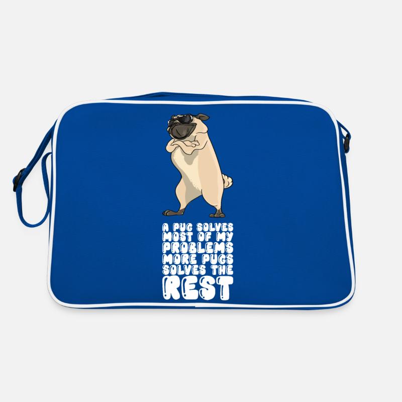 A Pug Solves Most Of My Problems Retro Tasche