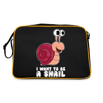 Ich Möchte Eine Schnecke Sein - Retro Tasche - Schwarz/Gold - Hinten