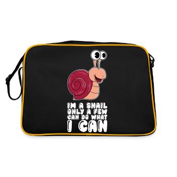 Ich Bin Eine Schnecke - Retro Tasche - Schwarz/Gold - Hinten