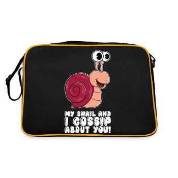My snail and I gossip about you - Retro Bag - black/gold - Back