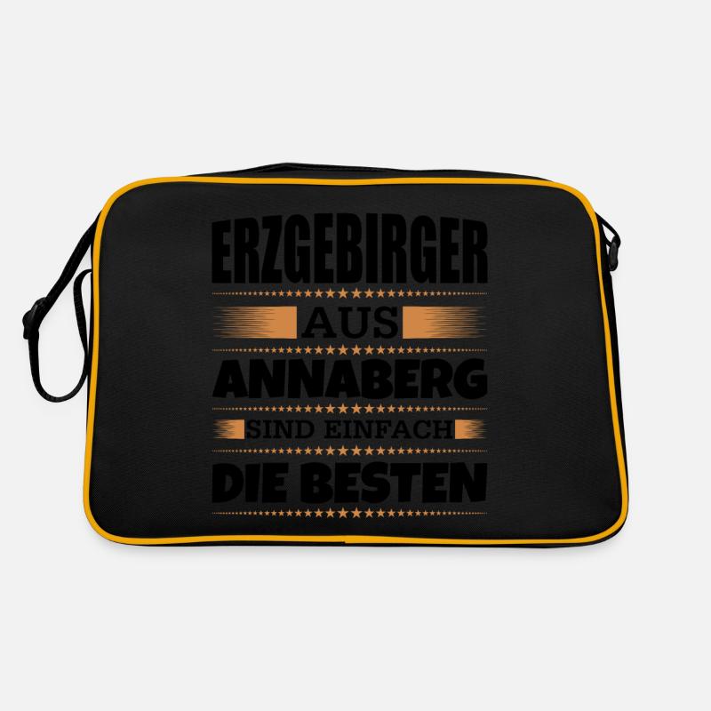 Erzgebirger aus Annaberg - Retro Tasche - Schwarz/Gold