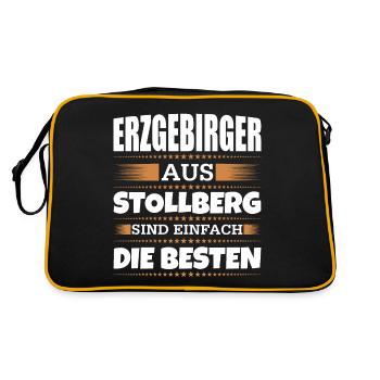 Erzgebirger aus Stollberg - Retro Tasche - Schwarz/Gold - Hinten