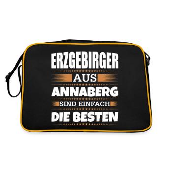 Erzgebirger aus Annaberg - Retro Tasche - Schwarz/Gold - Hinten