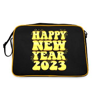 Goodbye 2022 Hello 2023 - New Year 2023 - Retro Bag - black/gold - Back