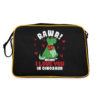 Rawr signifie que je t’aime dans Dinosaur - Sac Retro - noir/or - Dos