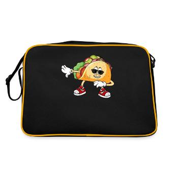 Dots Taco Heart Love Saint-Valentin Mexicain - Sac Retro - noir/or - Dos