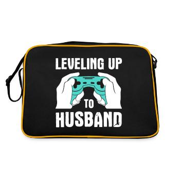 Leveling Up To Husband - Retro Bag - black/gold - Back
