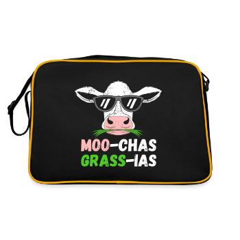 Moo chas Grass ias - Retro Tasche - Schwarz/Gold - Hinten