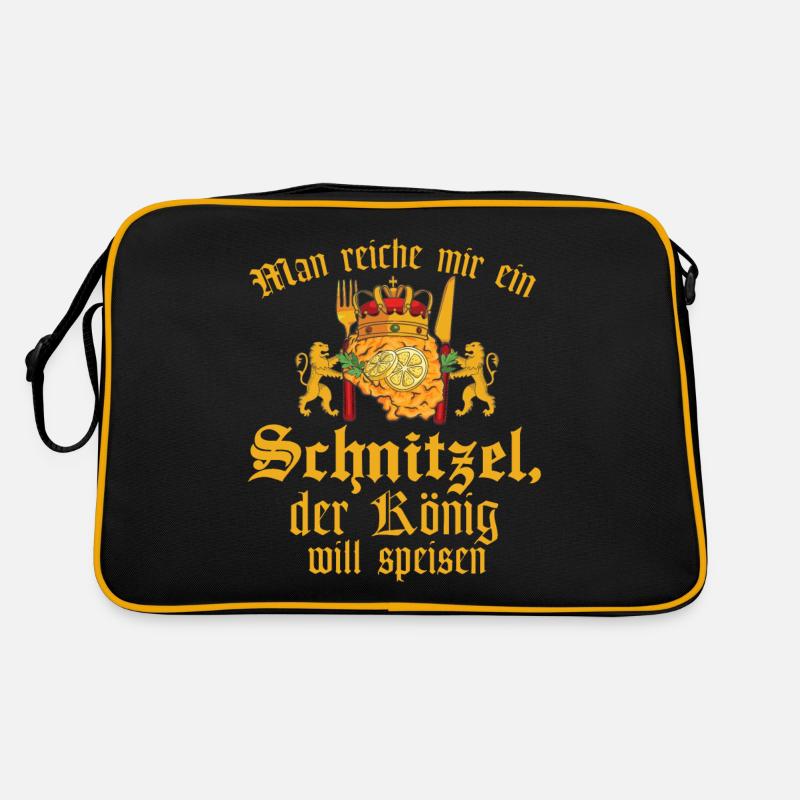 Der König will Schnitzel essen Retro Tasche