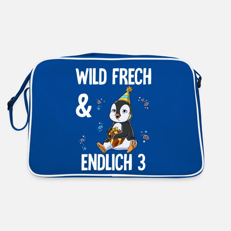 3. Geburtstag Pinguin Wild Frech Und Endlich 3 Retro Tasche