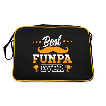 Meilleur Funpa Ever Grandpa Daddy Fête des pères - Sac Retro - noir/or - Dos