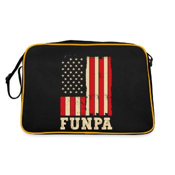 Funpa US Flag Papa Grandpa Fête des pères - Sac Retro - noir/or - Dos