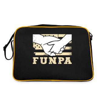 Funpa US Flag Papa Grandpa Fête des pères - Sac Retro - noir/or - Dos
