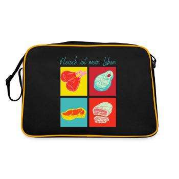 Meat eats life - Retro Bag - black/gold - Back