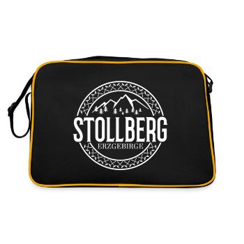 Stollberg Erzgebirge - Retro Tasche - Schwarz/Gold - Hinten