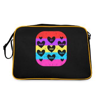Valentine's Day Heart Candy Lovers Matching - Retro Bag - black/gold - Back