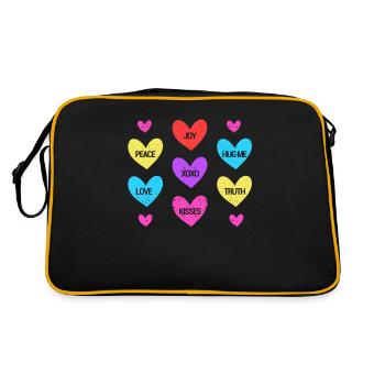 Valentine's Day Heart Candy Lovers Matching - Retro Bag - black/gold - Back