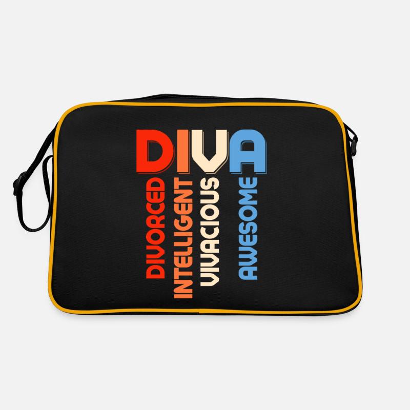 DIVA - Divoced Intelligent Vivacious Awesome Ex-Wi Retro Tasche
