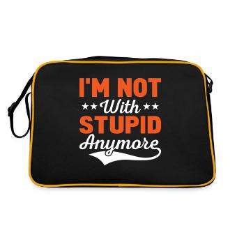 I'm Not With Stupid Anymore Divorcee Divorce - Retro Tasche - Schwarz/Gold - Hinten