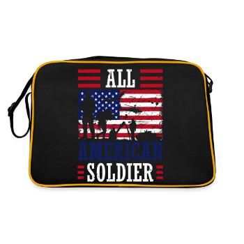 All American Soldier 4. Juli Soldier Independence - Retro Tasche - Schwarz/Gold - Hinten