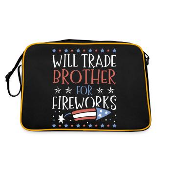 Will Trade Brother For Fireworks 4. Juli - Retro Tasche - Schwarz/Gold - Hinten