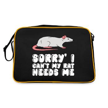 Je ne peux pas, mon rat a besoin de moi - Sac Retro - noir/or - Dos
