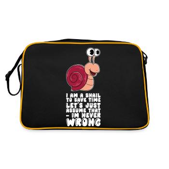 Ich Bin Eine Schnecke - Retro Tasche - Schwarz/Gold - Hinten