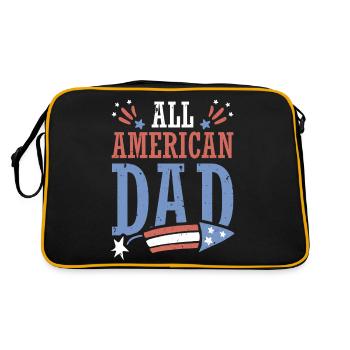 All American Dad 4. Juli Feuerwerkskörper - Retro Tasche - Schwarz/Gold - Hinten