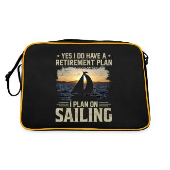 Ich plane zu segeln - Retro Tasche - Schwarz/Gold - Hinten