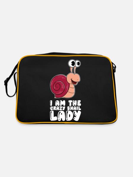 I'm the crazy snail lady - Retro Bag - black/gold - Back